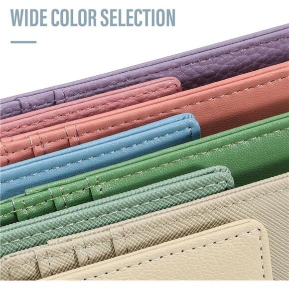 Slim Wallet Front Pocket Minimalist Leather RFID Blocking Medium Size - Picture 2 of 7